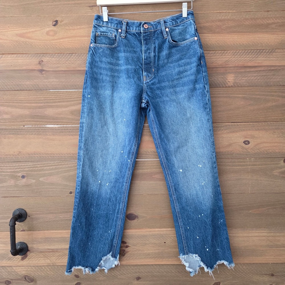 We The Free People Jeans Blue Paint Splatter Straight Womens 27